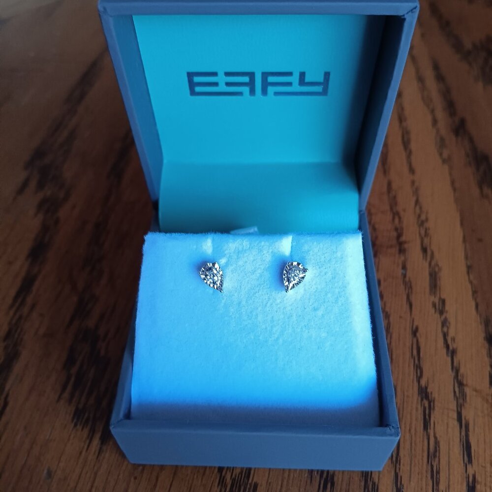 *Price Drop* New Effy Sterling Silver 1/10 ct. t.w. Lab Grown Diamond Earrings - Picture 2 of 5